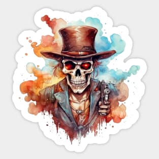 Skull With Guns Sticker